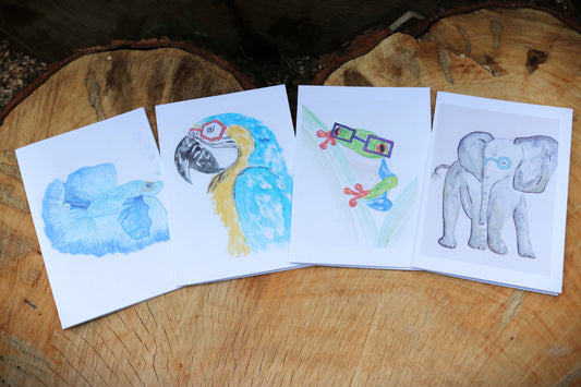 Animals with Glasses - Notecards